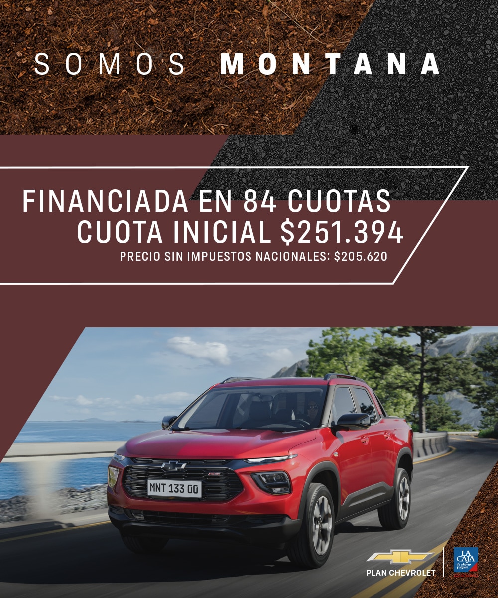 Chevrolet Montana roja en carretera