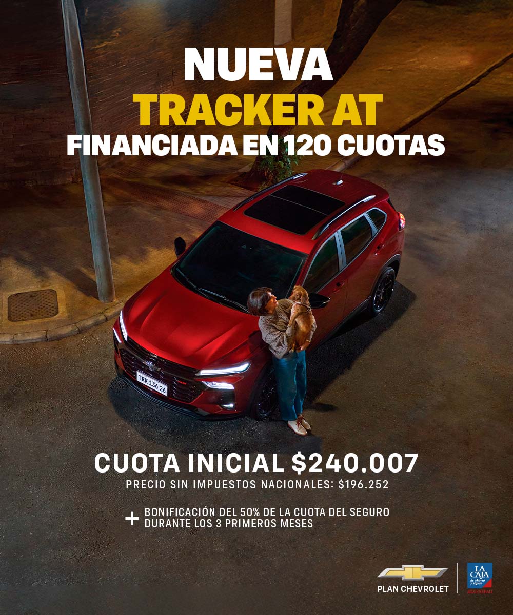 Chevrolet Tracker AT financiada en 120 cuotas
